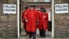 Chelsea Pensioners leave after voting in the EU referendum, at a polling station in Chelsea in London, Britain, June 23, 2016. 