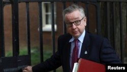 Le ministre de l'Environnement britannique Michael Gove, figure de la campagne "Vote Leave", le 22 mai 2018.