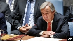 Antonio Guterres, Conseil de sécurité de l'ONU, New York, le 28 septembre 2017.