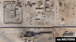 What appears to be new damage at Al Asad air base in Iraq is seen in a satellite picture taken Jan. 8, 2020.