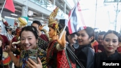 ภาพการต้อนรับนักท่องเที่ยวจีนที่สนามบินสุวรรณภูมิ วันที่ 25 กันยายน 2023