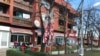 People in Banja Luka sitting in a cafe close to a school "Branko Ćopić", where coronavirus is detected 