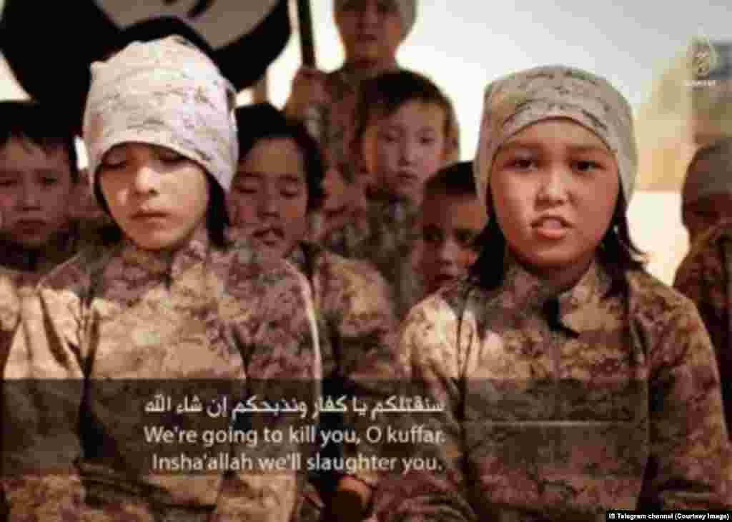 School children in an Islamic State-run boot camp.