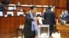 Prime Minister Hun Sen cast a vote on the draft state of emergency legislation at the National Assembly in Phnom Penh, Cambodia, Friday, April 10, 2020. (Photo from National Assembly Facebook page) 